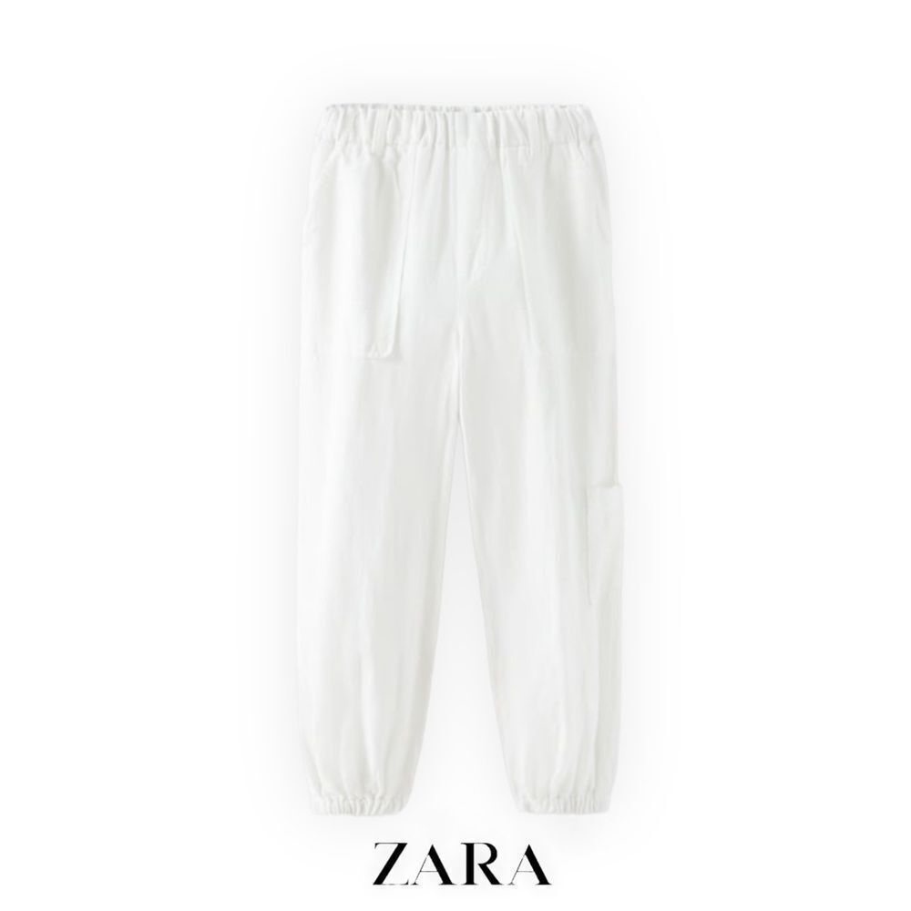 ZARA Kids | Oyster White | LINEN CARGO PANTS